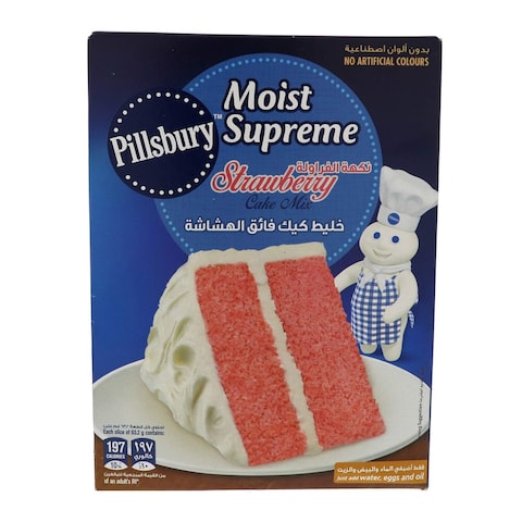 Buy Pillsbury Moist Supreme Strawberry Cake Mix 350g in Saudi Arabia