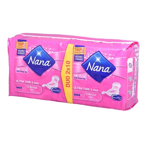Nana Ultra Thin Sanitary Pads With Wings Normal 20 Count