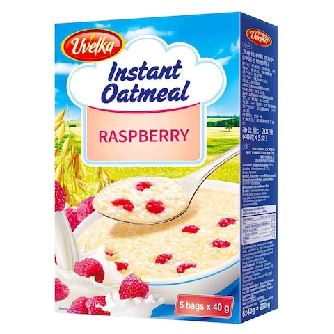 Buy Uvelka Raspberry Instant Oatmeal 40g Pack of 5 in UAE