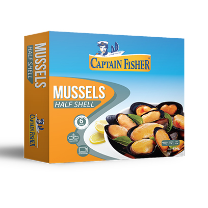 Captain Fisher Mussels Half Shel 500GR
