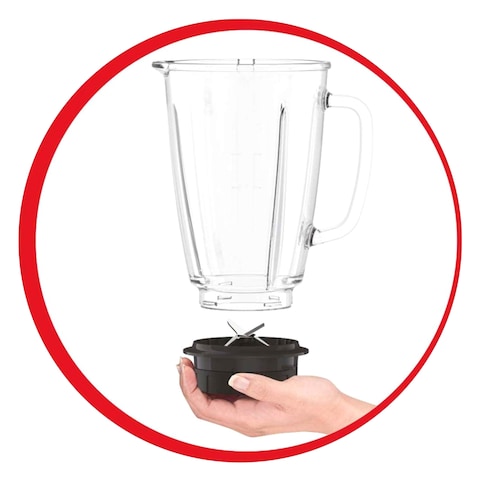 Moulinex LM435127 Blendforce Glass Jug Blender 700W 1.7L Black/White