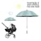 Teknum Universal Stroller Umbrella with Holder Clip Clamp, 360 Degree Rotatable - Green