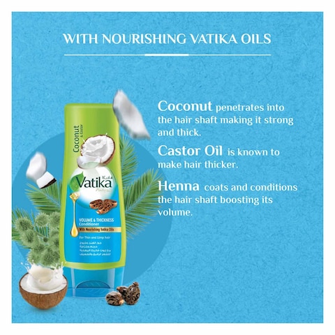 Dabur Vatika Naturals Volume And Thickness Coconut And Castor Conditioner 400ml