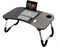 Gluckluz - Bed Laptop Table Stand Folding Computer Desk Tray With Ipad Holder Cup Slot Non-Slip Legs 2Pcs Free Duster Cloth Foldable And Portable