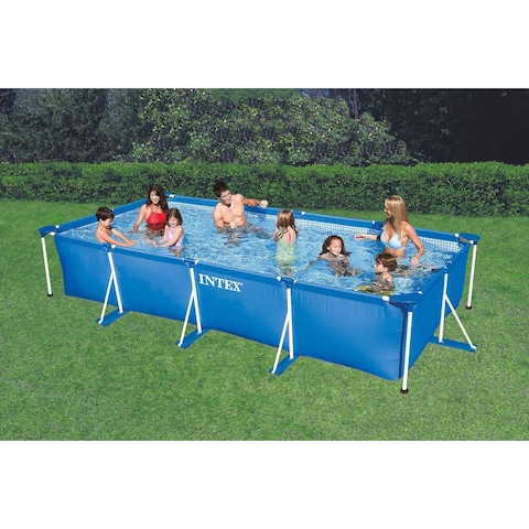 Intex Metal Rectangular Frame Pool, Blue, 14.8&#39; &times; 7.2&#39; &times; 33&quot; - 28273