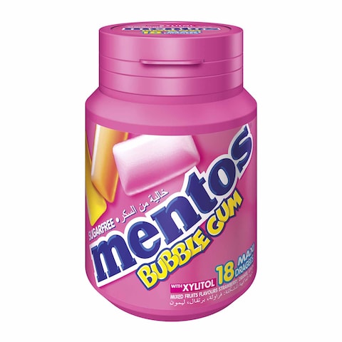 Mentos Sugar Free Bubble Gum with Mixed Fruits - 64 gram