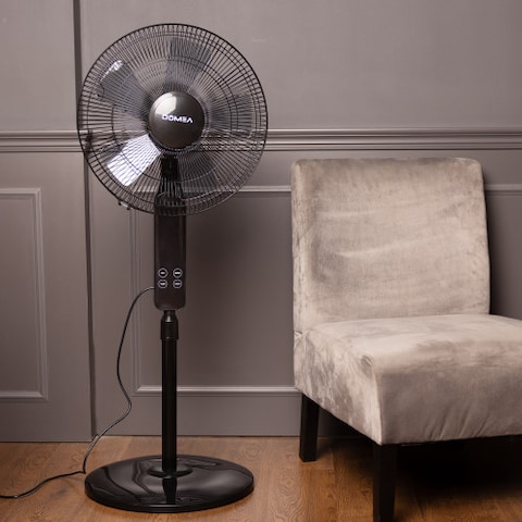 DOMEA&reg; Stand Fan 16 Inches, 5 Blades With Remote Control, Adjustable Height Ideal For Home, Office, Apartment Cooling