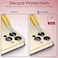 Moxedo Camera Lens Protector, 9H Tempered Glass, Aluminum Alloy Individual Ring Camera Cover Screen Protector Compatible for iPhone 12 Pro 6.7 inch (GOLD)