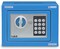 Rubik Mini Cash Deposit Drop Slot Safe Box With Key And Pin Code Option, Blue