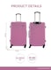 ParaJohn ABS Hardside Spinner Check In Medium Luggage Trolley, 24 Inch, Pink