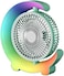 Fitto Desk Fan, Strong Airflow, Quiet, 3 Speed Wind, Mini Table Fan, Type-C Charging, Colorful Light, Rotatable