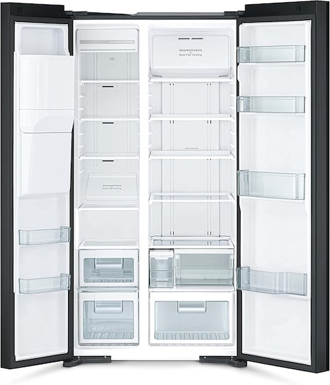 Hitachi 569L Net Capacity Side by Side 2 Door Refrigerator With dispenser Glass Silver- RSX700GPUK0GS