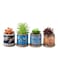 Generic 4 Pcs Succulent Plant Pots Small Modern Ceramic Indoor Planter With Bamboo Tray For Cactus Herbs Home Design 5 (Plants Not Included)