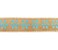 Jute Burlap Ribbon Beige with Blue Flower Print 5M Roll