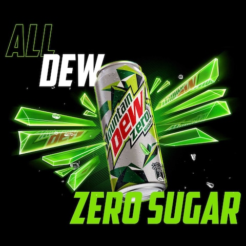 Mountain Dew Zero Sugar Free Soft Drink Can 330ml Pack of 6