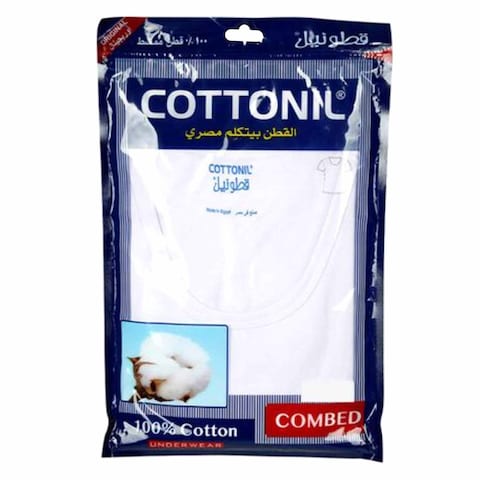 Cottonil White Undershirt T-shirt Combed Small