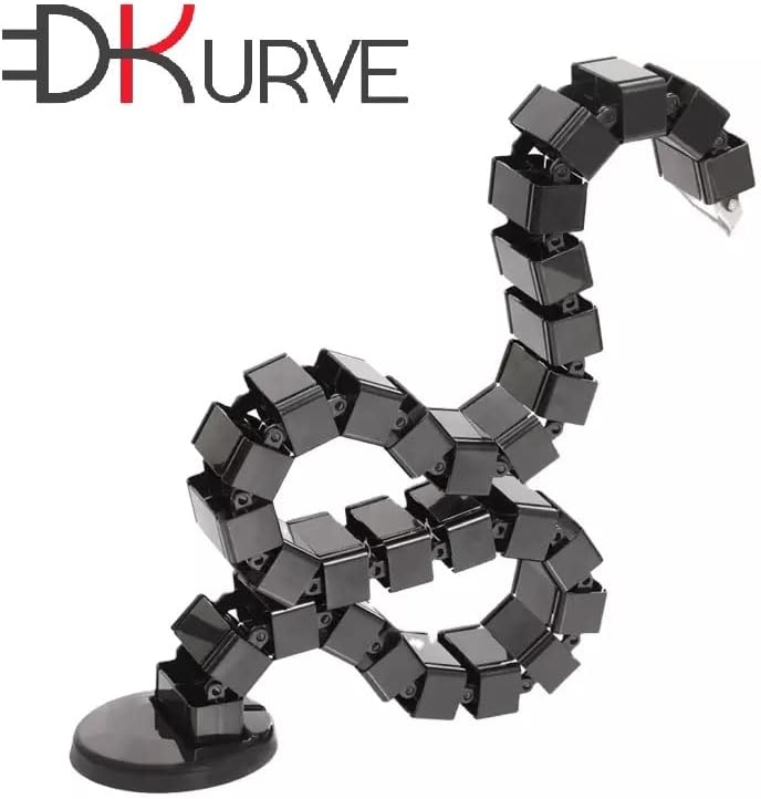 DKURVE&reg; Cable Snake Square Office Meeting Table Working PC Desk Cable Organizer Wire Management Floor Cable Management Kit Height Adjustable Desk Quad Entry Wire Organizer 80 CM Black