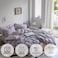 LUNA HOME Premium King Size 6 Pieces Korean Bedding Set, Plain Purple and Light Purple Color.
