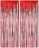 Party Time 2-Pieces 2m x 1m Shiny Red Foil Curtain Backdrop For Birthday Wedding Bridal Shower Proposal and Valentines Day Decoration