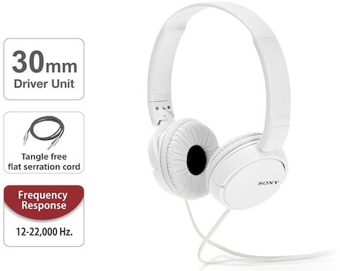 Buy Sony MDR-ZX110AP Headphones With Mic Wired Over-ear White