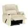 In House Velvet Rocking Cinematic Recliner Chair With Cups Holder - Light Beige - Lazy Troy