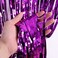 Party Time 1-Piece 2m x 1m Shiny Purple Foil Fringe Curtain Party Decoration Backdrop - For Birthday Wedding Bridal Shower Proposal &amp; Valentines Day Decoration