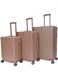 Morano 3-Piece Unisex Travel Luggage Trolley Set Rose Golden