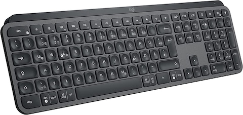 Logitech Mx Keys Advanced Illuminated Wireless Keyboard, Bluetooth, Tactile Responsive Typing, Backlit Keys, USB-C, Pc/Mac/Laptop Windows/Linux/iOS/Android, English Layout Qwerty - Graphite Black