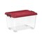 Cosmoplast Plastic Storage Box With Wheels 22L Clear And Red