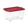 Cosmoplast Plastic Storage Box With Wheels 22L Clear And Red