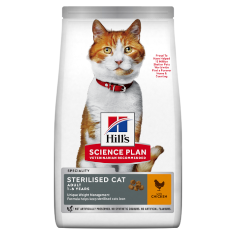 Hills Science Plan Sterilised  Adult Cat Dry Food With Chicken -1.5kg