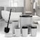 Bathroom Accessories Set of 6 Unique Design 6 Pieces Bathroom Accessory Set Soap Dispenser Toothbrush Holder Tooth Mug Soap Dish Toilet Brush Rubbish for Bathroom Home Decor (Grey)