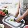 4 in 1 Fruit Vegetable With Cutting Board Collapsible Drainer Basket