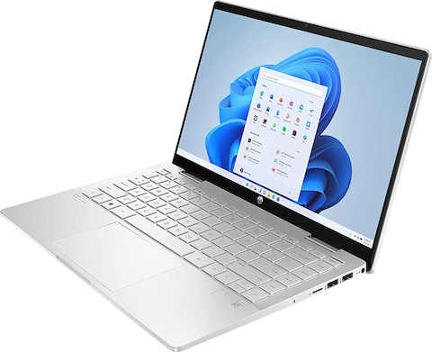 HP Pavilion x360 2 In 1 Laptop, 14&quot; Touchscreen, 12th Gen Intel 10 Core i5-1235U, 8GB DDR4 RAM, 512GB PCIE SSD, Silver (Intel Iris Xe Graphics, Fingerprint, Backlit Keyboard, Stylus Pen, Windows 11)