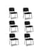 Sulsha Furniture 6 Piece Reception Visitor Chair Office, Conference Desk For Guest Waiting Chair, Room Lobby Banquet Events Chair, Study Chair Black
