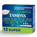 Buy Tampax Cardboard Applicator Super Absorbency Tampons White 12 Tampons in UAE