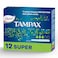 Tampax Cardboard Applicator Super Absorbency Tampons White 12 Tampons