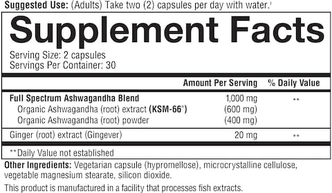 Youtheory Ashwagandha 60 Count (1 Bottle)
