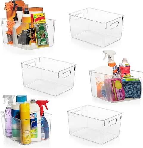 Clear plastic storage bins best sale