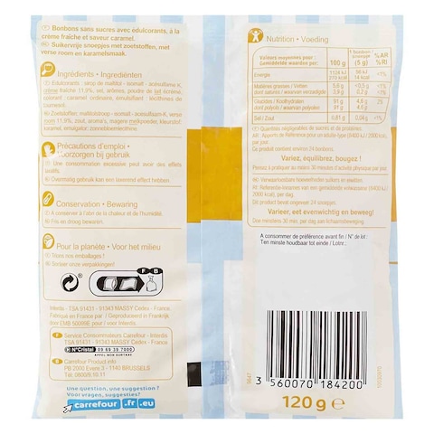 Carrefour Sugar Free Caramel Candies 120g
