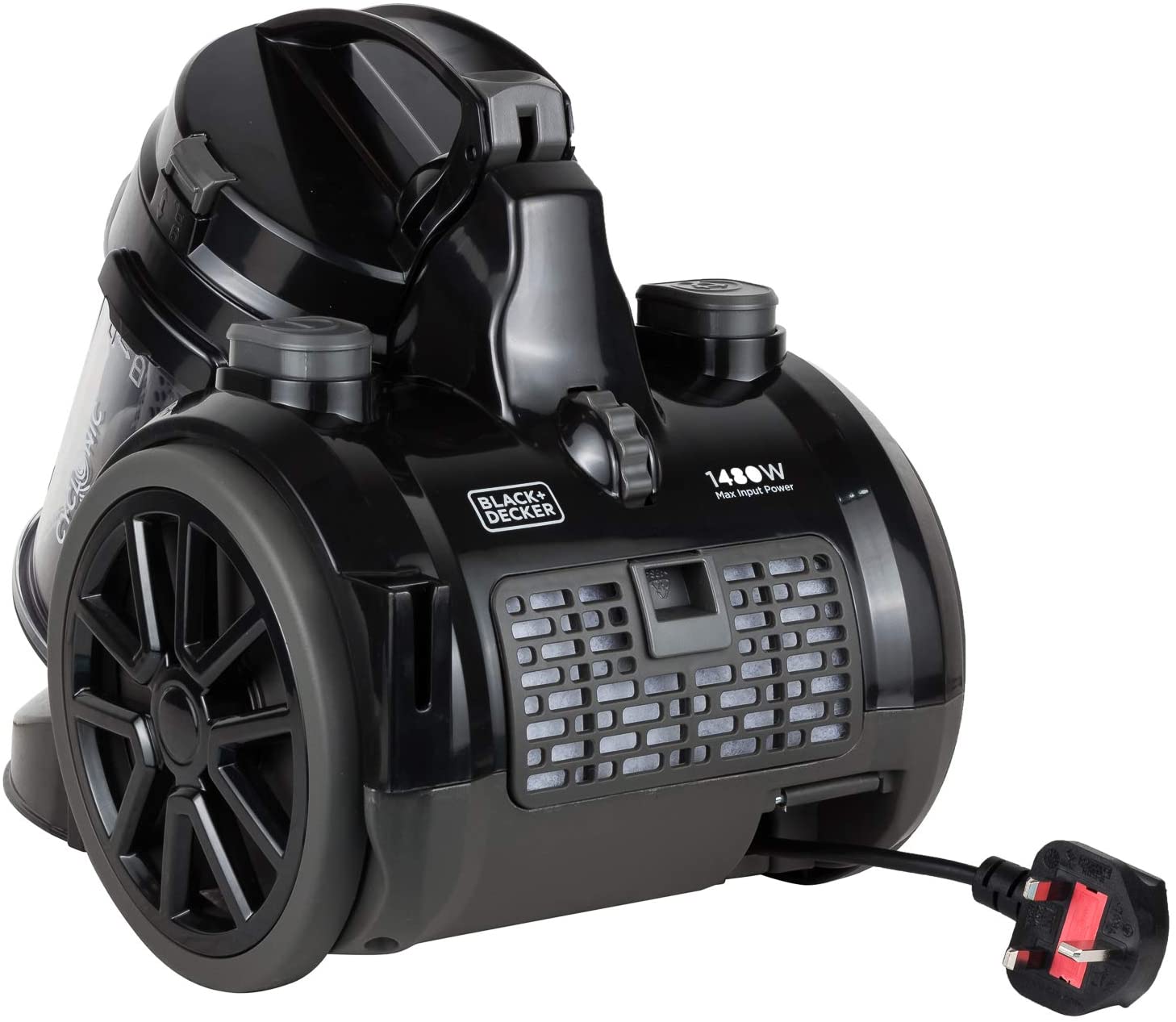 Black+Decker 1480w Bagless Multicyclonic Canister Vacuum Cleaner, Black - VM1480-B5