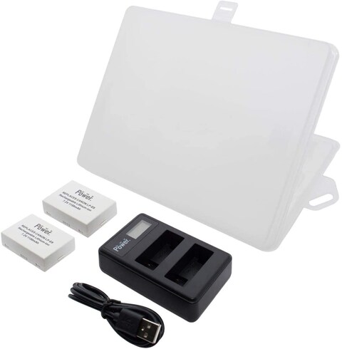 DMK Power LP-E8 1150mAh (1) Battery and (1) TC-USB1 Single USB Charger for Canon EOS 550D 600D X4 X5 T2i T3i etc Cameras (2Pcs BatterIES + LCD Double USB + CASE)