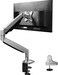 Ntech Single Arm Monitor Stand, Premium Aluminum Gas Spring Monitor Desk Mount, Adjustable Computer Riser With Clamp &amp; Grommet Mounting Base For 13" To 32" Screens Vesa 75X75 100X100
