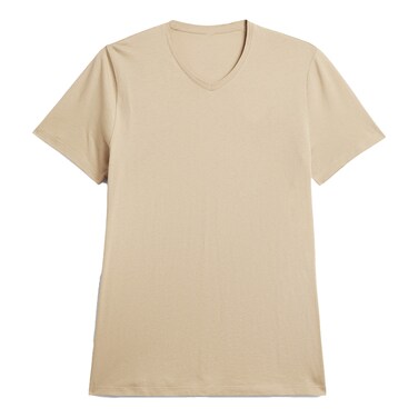 V-Neck Solid T-Shirt  XXXL Sand