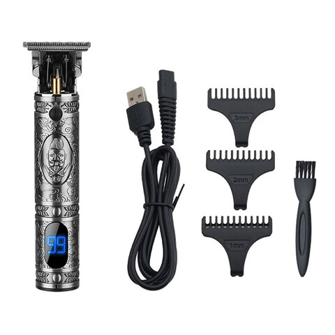 Generic-Electric Clippers LCD Digital Display Home Hair Trimmer Retro Oil Head Hair Razor USB Rechargeable Household DIY Hair Cutting Machine