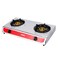 Olsenmark 2-Burner Stainless Steel Gas Stove, OMK2316, Black/Silver/Red