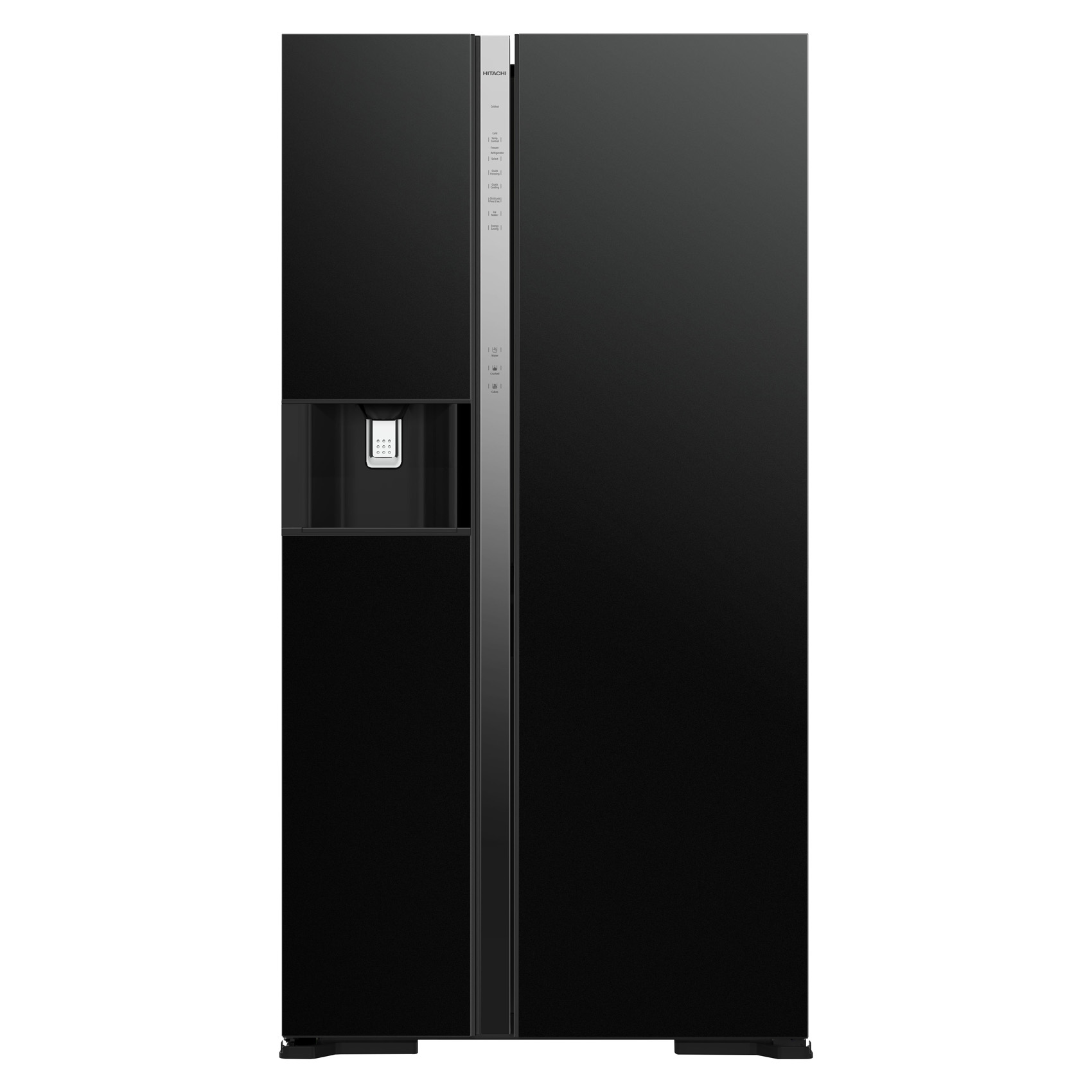 Hitachi 569L Net Capacity Side By Side Glass Refrigerator With dispenser Glass Black- RSX700GPUK0GBK