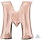 Anagram Letter M Foil Balloon- 34-Inch Size- Rose Gold