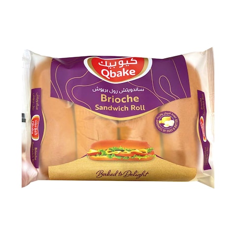 Qbake Brioche Sandwich Roll 75gx4 Pieces