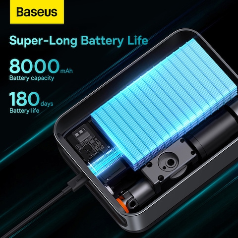 2-in-1 Jump Starter with Air Compressor &amp; Power Bank, 1000A Peak, 8000mAh Battery, LED Display for Battery &amp; Tire Pressure, 150PSI Tire Inflator, Supports Up to 4.0L Gas/2.5L Diesel, Fast Charger 3.0.